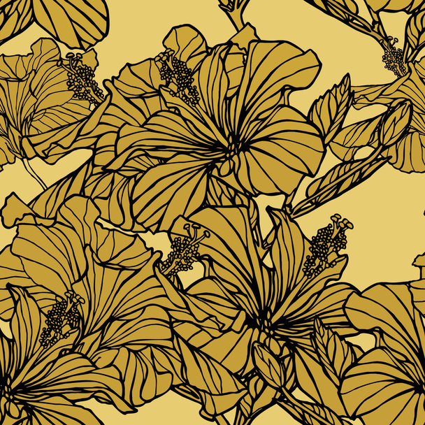 Eleganz nahtloses Muster mit Blumen - Vektor, Bild