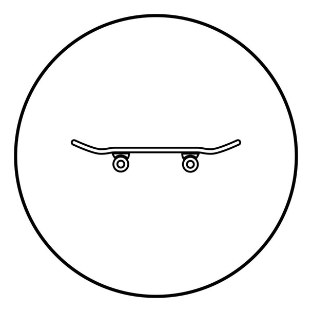 Skate ícone esboço em círculo preto cor vetor ilustração simples imagem plana estilo
 - Vetor, Imagem