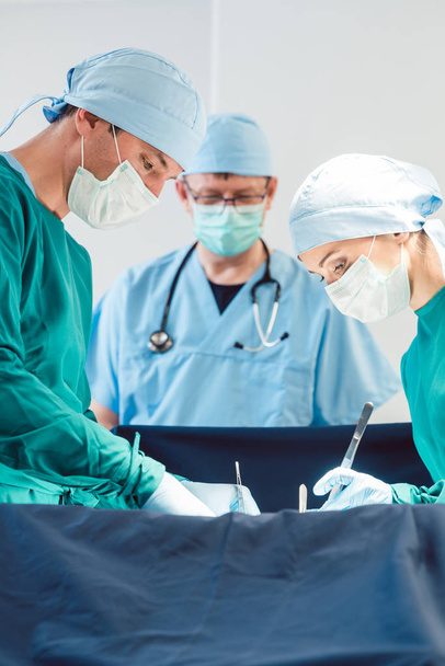 Chirurgische arts in volle concentratie op de operatie - Foto, afbeelding