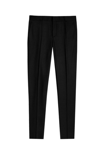 Черные формальные мужские брюки изолированы на белом фоне
 - Фото, изображение