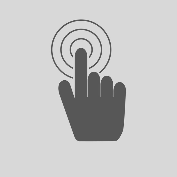 Ręka z dotykając przycisku lub wskazując palcem wektor ikona - Wektor, obraz