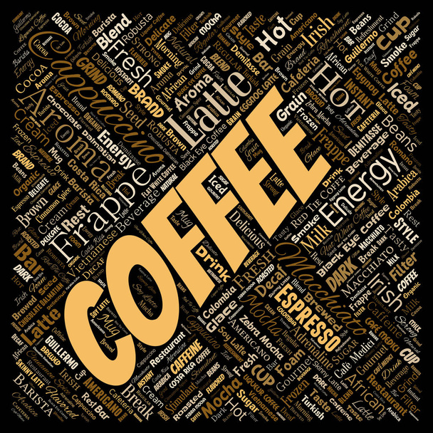 Konzeptionelle Kaffeepause Quadrat Wort Wolke, Vektor, Illustration - Vektor, Bild