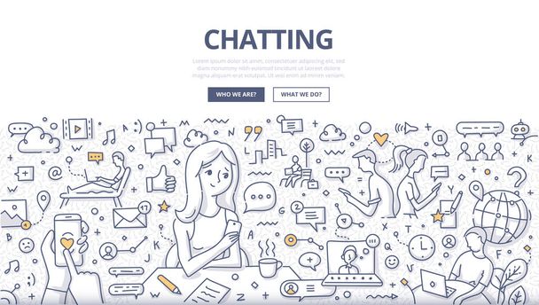 Chatting Doodle Concept - Vector, Image