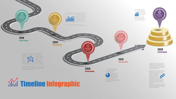 Инфографический путь к подиуму, разработанному для современной диаграммы технологических процессов, график представления данных цифрового маркетинга. Векторная иллюстрация
 - Вектор,изображение