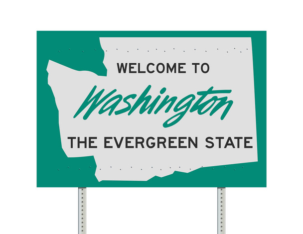 Illustration vectorielle du panneau de signalisation Welcome to Washington "The Evergreen State"
 - Vecteur, image