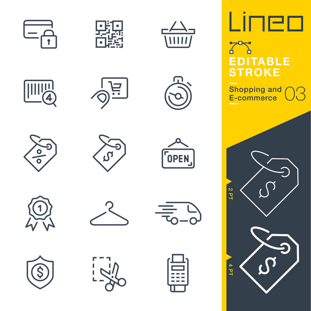 Lineo Editable Stroke - Shopping and E-commerce line icons - Vector, Image