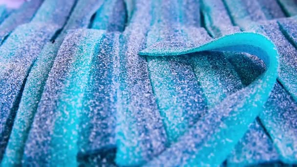 Açúcar de textura de doces azuis
 - Filmagem, Vídeo