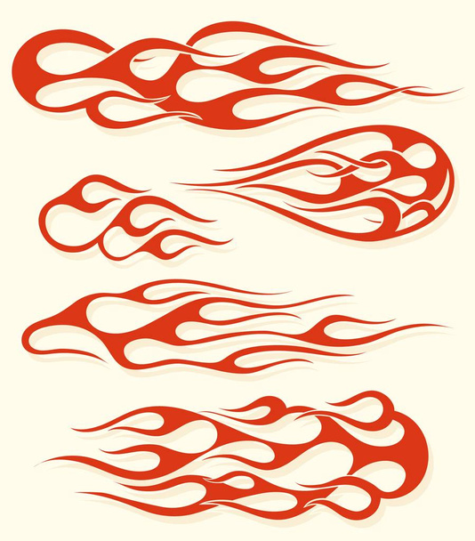 Набор элементов красного пламени
 - Вектор,изображение