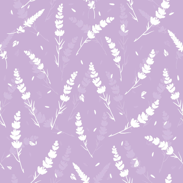 Purple lavender seamless repeat pattern. - Wektor, obraz