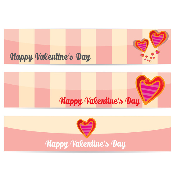 Vector Happy valentines day banner set - Вектор, зображення