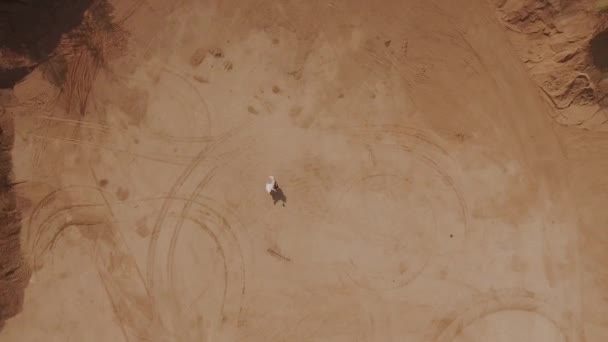 Flight over sand quarry open pit - Felvétel, videó