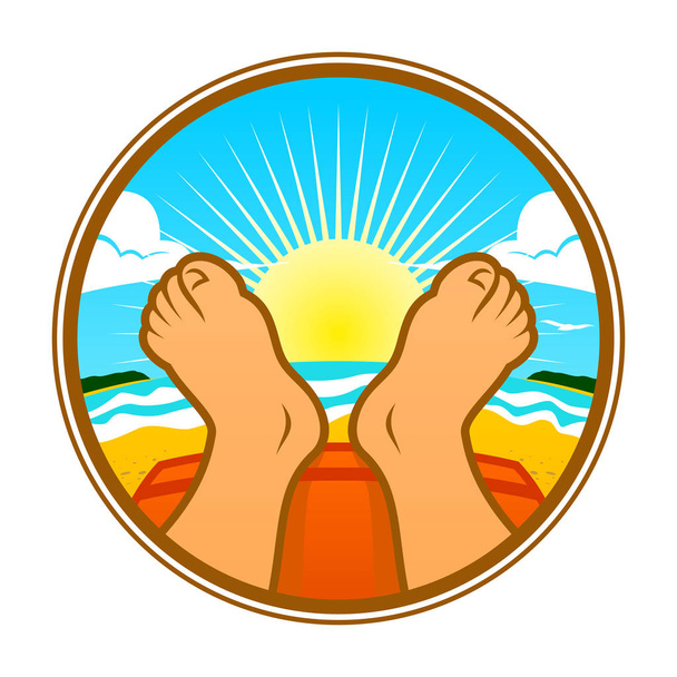 Relax on the beach - Vector, Image