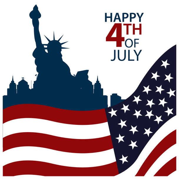 Vector illustration. background American independence day of July 4. Happy 4th of July. Designs for posters, backgrounds, cards, banners, stickers, etc - Vector, Image