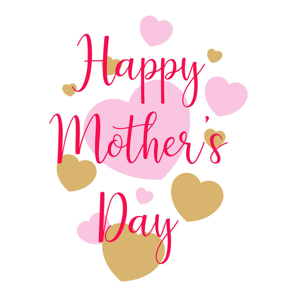Mother day. Text and hearts - Vettoriali, immagini