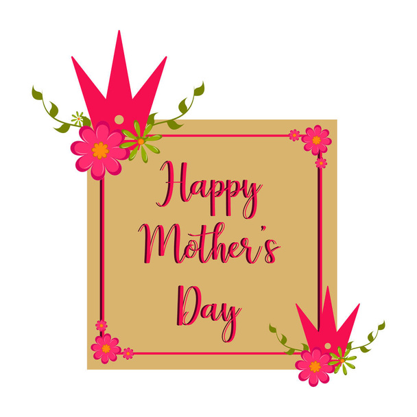 Mother day. Card with text and flowers - Vector, afbeelding