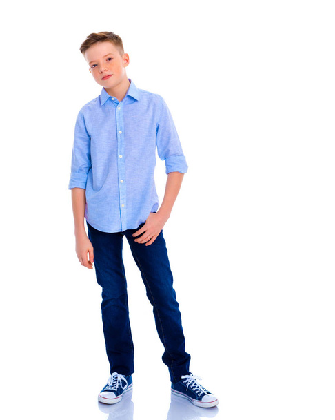 Portrait of a teenager boy in full growth. - Фото, зображення