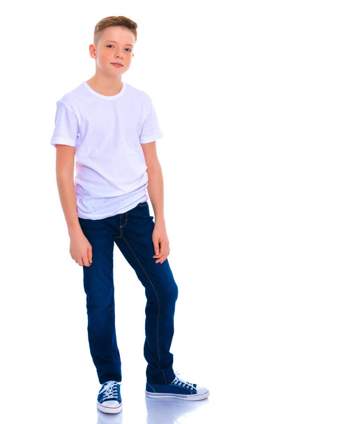 Portrait of a teenager boy in full growth. - Foto, Imagen
