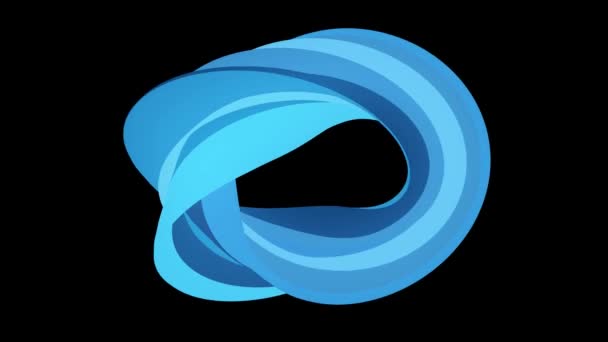 Soft colors flat 3D curved BLUE donut candy seamless loop abstract shape animation background new quality universal motion dynamic animated colorful joyful video footage - Footage, Video