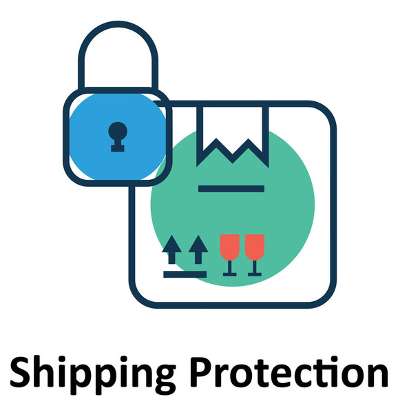 Hajózási védelmi vonal és a kitöltési színt a szerkezeti Vector Icon - Vektor, kép