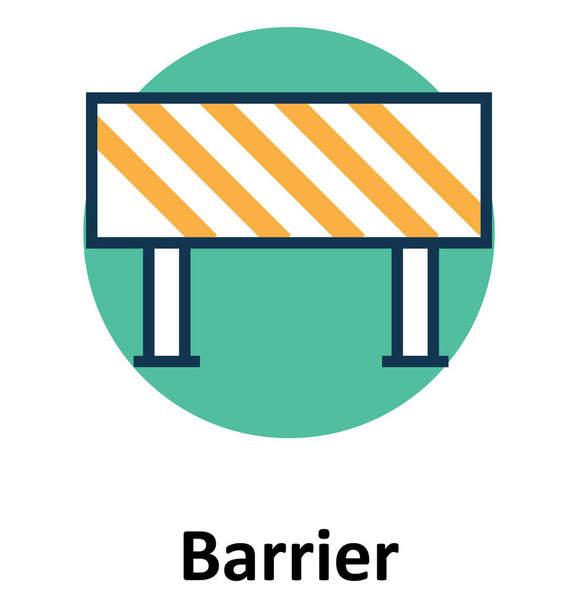 Barrier Line and Fill Color with Outline Vector Icon - Vector, Image