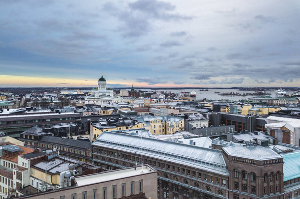 Вид с воздуха на центр Хельсинки, Финляндия
 - Фото, изображение
