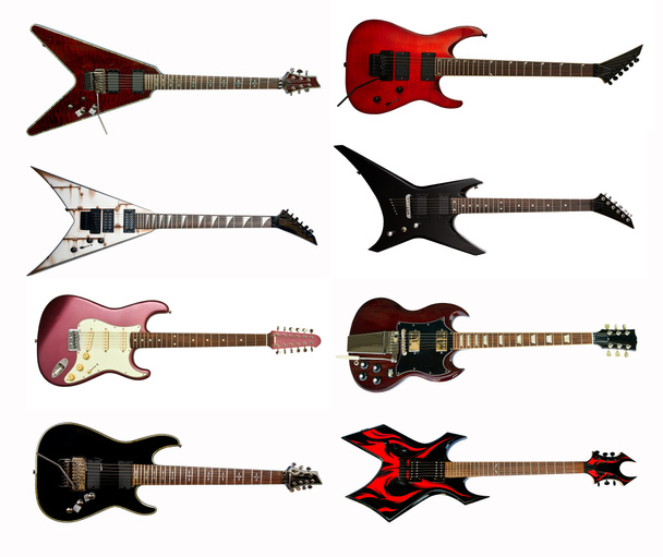 collection of heavy metal electric guitars - Photo, Image