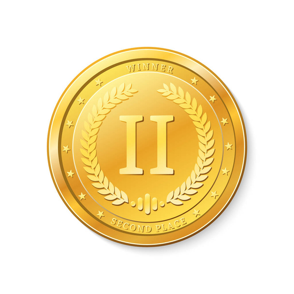 Winners badge, second place.Medal. - Vector, Image
