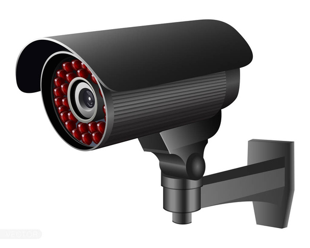 Cámara CCTV. Sistema de vigilancia de seguridad. Ilustración aislada vectorial
 - Vector, imagen
