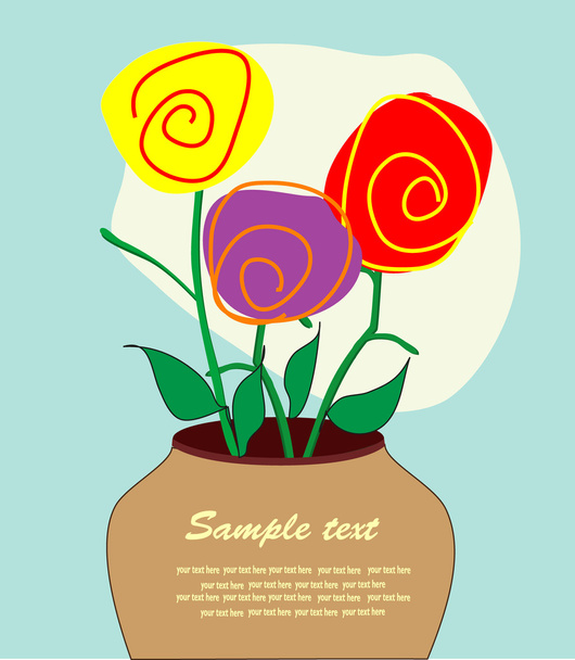 flowers - Card. vector illustration - ベクター画像