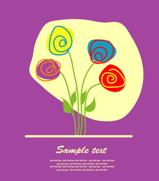flowers - Card. vector illustration - Vector, imagen