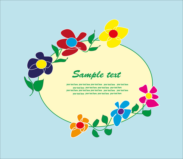Postcard - flowers. vector illustration - Vetor, Imagem