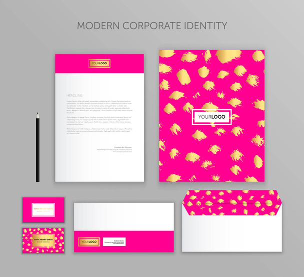 Corporate identity business set. Modern stationery template design. Documentation for business.Set of envelope, card, folder, etc. Vector illustration.Abstract background - Διάνυσμα, εικόνα