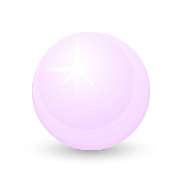schöne hellrosa Perle auf weißem Hintergrund - Vektor, Bild