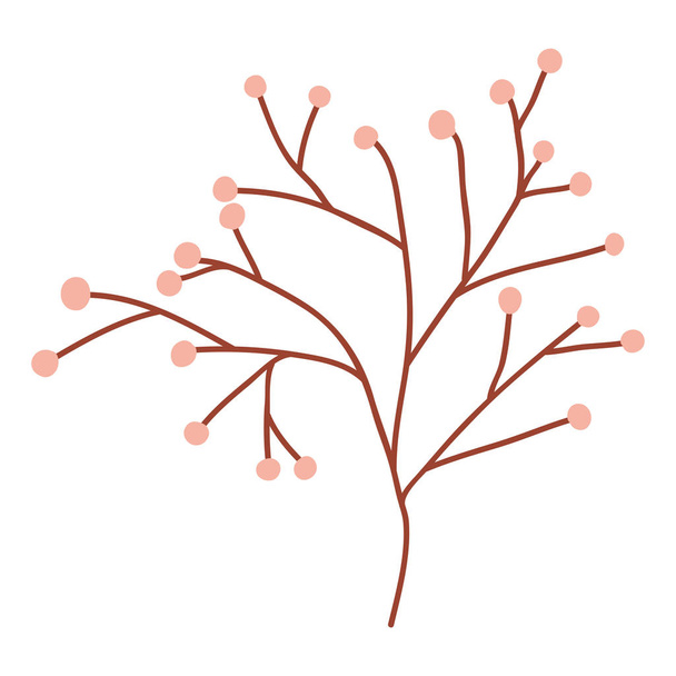 branch with seeds natural icon - Vector, Image