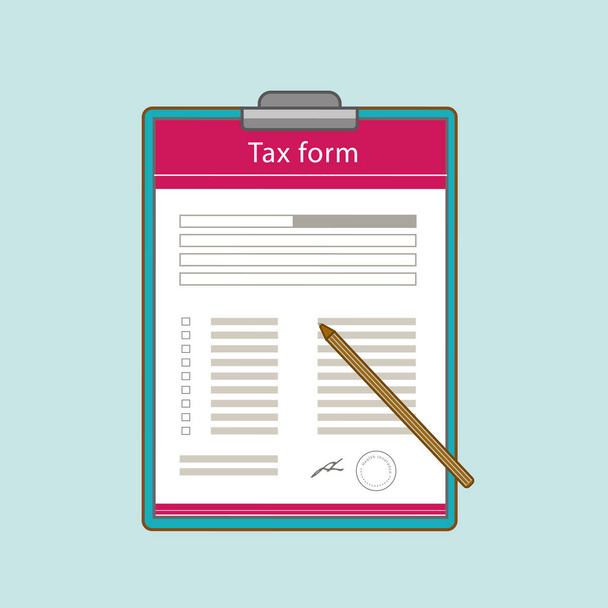 Vector illustration of tax form. - Vector, Image