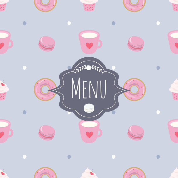 Vector illustration with logo Menu, good  idea for cafe, patisserie, bakery, restaurants, etc. - Вектор,изображение