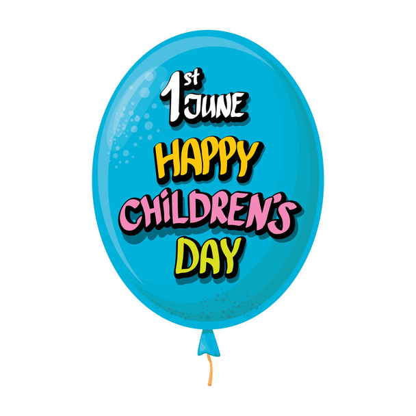 1 juni internationaler kindertag hintergrund. Glückliche Glückwunschkarte zum Kindertag. Plakat zum Kindertag - Vektor, Bild