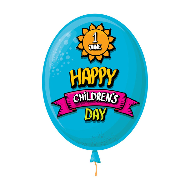 1 juni internationaler kindertag hintergrund. Glückliche Glückwunschkarte zum Kindertag. Plakat zum Kindertag - Vektor, Bild