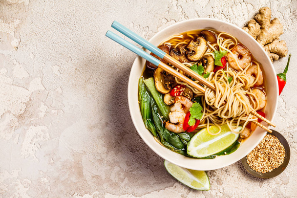 Asian soup with noodles - Foto, imagen
