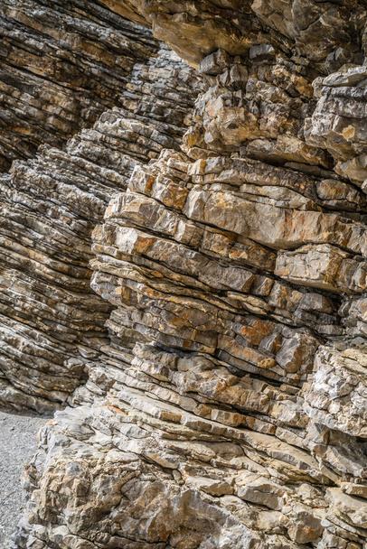 Pancacke like rock formations on the coast near Budva, Montenegro - Photo, Image