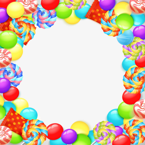 Kleurrijke lollies achtergrond - Vector, afbeelding
