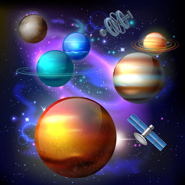 Состав планеты Галактика
 - Вектор,изображение