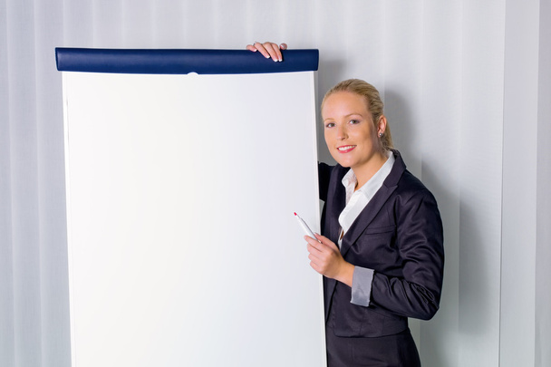 Woman with flip chart - Photo, Image