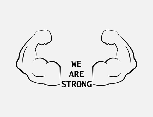 somos fuertes. fuerte icono. fuerte brazo icono
 - Vector, imagen