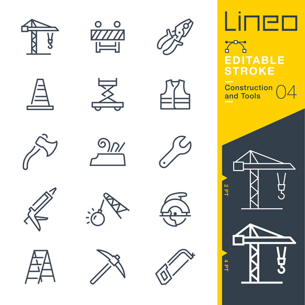Lineo Editable Stroke - Construction and Tools line icons - Vector, Image