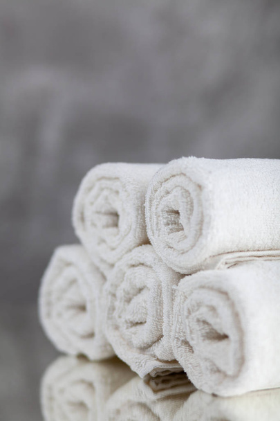 Pile of white towels - Photo, Image
