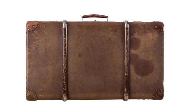Retro matkalaukku eristetty valkoisella taustalla - Valokuva, kuva