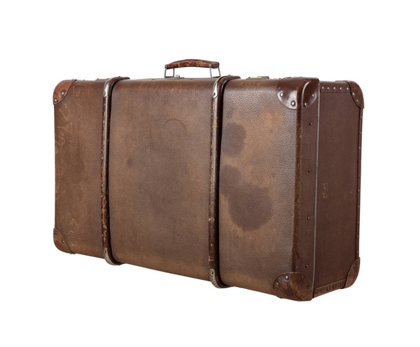 Retro suitcase isolated on white background - Фото, изображение