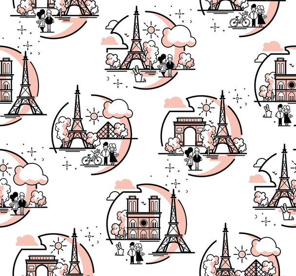 Парижская векторная иллюстрация. - Вектор,изображение
