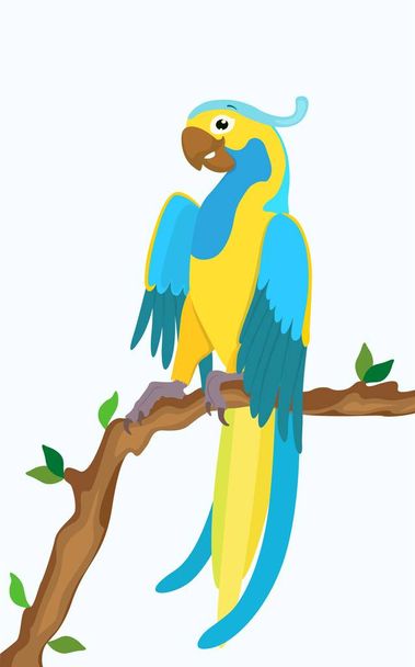 Gekleurd pictogram met papegaai. Vectorillustratie. - Vector, afbeelding